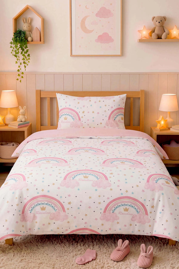 Şeker Gökkuşağı Ensemble de Housse de Couette pour Enfant en Coton