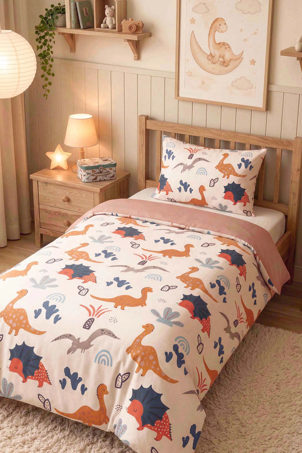 Dinozorlar Ensemble de Housse de Couette pour Enfant en Coton