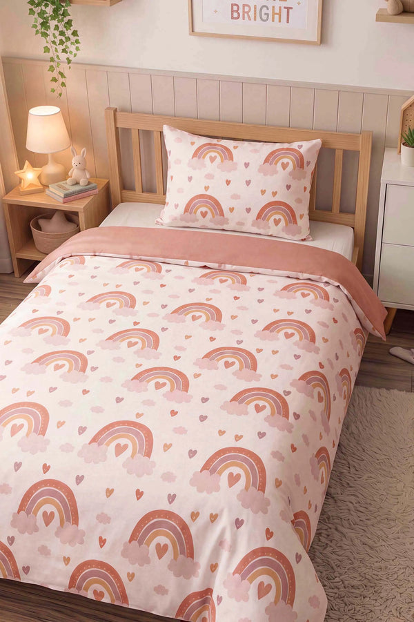 Bohem Pastel Ensemble de Housse de Couette pour Enfant en Coton