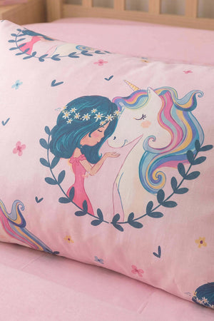 Unicorn Ensemble de Housse de Couette pour Enfant en Coton