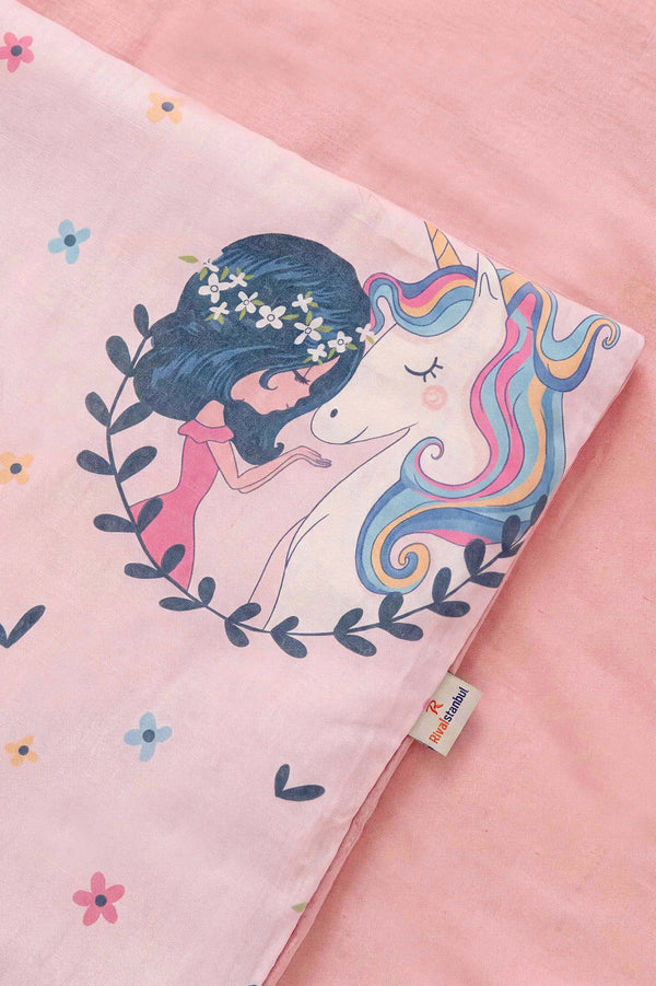 Unicorn Ensemble de Housse de Couette pour Enfant en Coton