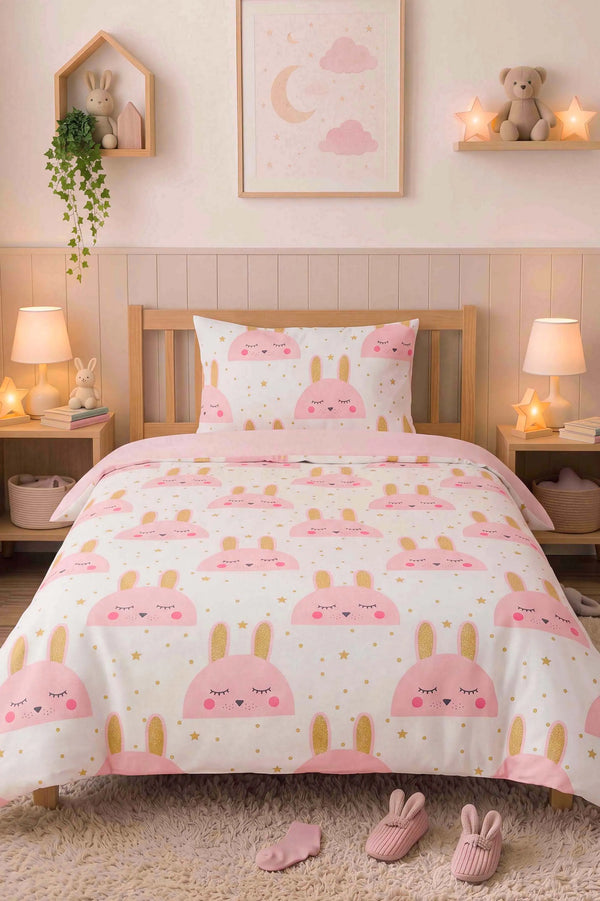 Gold Tavşan Ensemble de Housse de Couette pour Enfant en Coton
