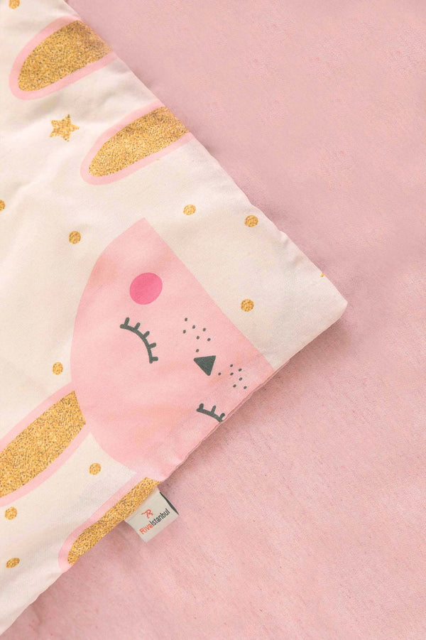 Gold Tavşan Ensemble de Housse de Couette pour Enfant en Coton