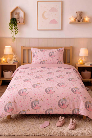 Ay Kız Ensemble de Housse de Couette pour Enfant en Coton