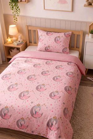 Ay Kız Ensemble de Housse de Couette pour Enfant en Coton