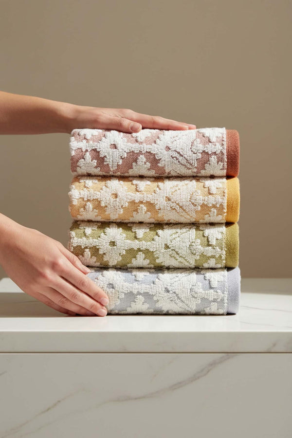 Set de 4 serviettes Karya 100 % coton 50 x 80 cm