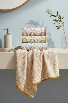 Set de 4 serviettes Karya 100 % coton 50 x 80 cm