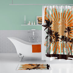 Rideau De Douche Imperméable Soleil Hawaïen - 180x200 cm