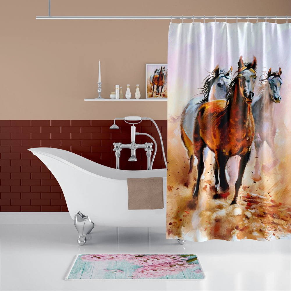 Rideau De Douche Imperméable Cheval - 180x200 cm