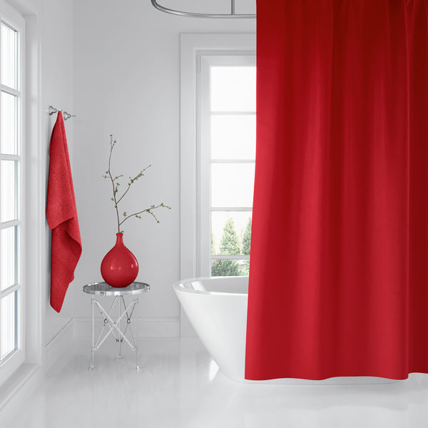 Rideau De Douche Imperméable Rouge - 180x200 cm