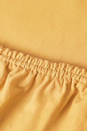 Drap-housse double en coton jaune 160 x 200 cm