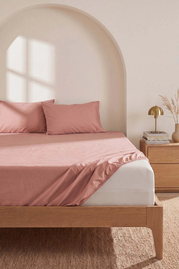 Drap-housse en Polycoton vert clair– Confort & Praticité 160 × 200 cm