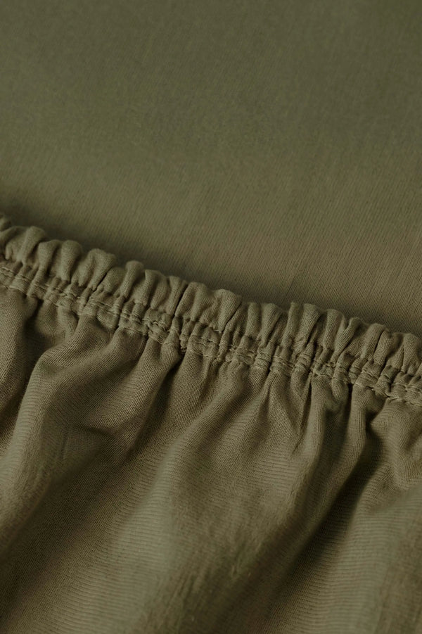 Drap-housse en Polycoton Kaki – Confort & Praticité 160 × 200 cm