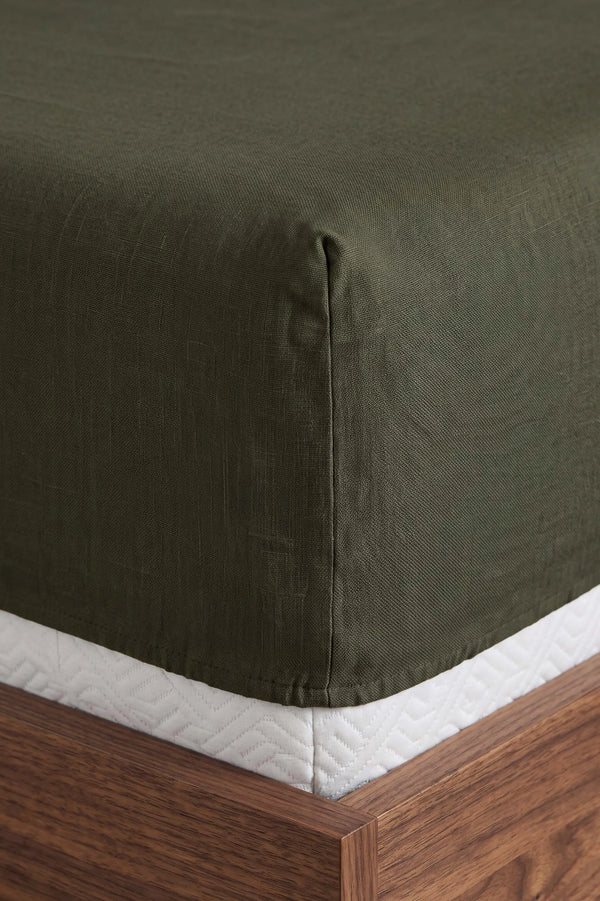 Drap-housse en Polycoton Kaki – Confort & Praticité 160 × 200 cm