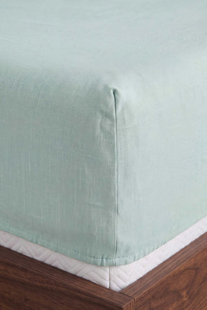 Drap-housse en Polycoton vert clair– Confort & Praticité 160 × 200 cm