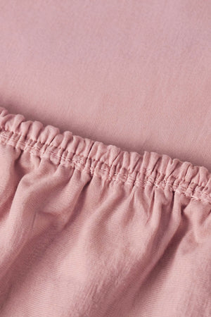 Drap-Housse Double en Coton Rose Poudré 160x200 cm