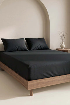 Drap-housse en Polycoton Noir – Confort & Praticité 160 × 200 cm
