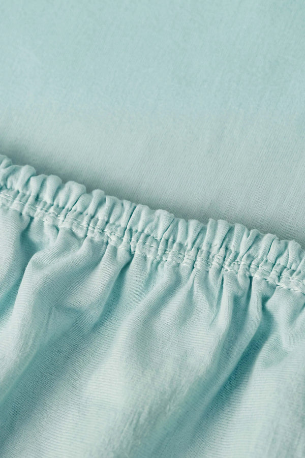 Drap-Housse Double en Coton Vert Menthe 160x200 cm