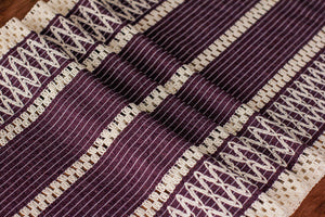Chemin De Table Tricoté Coton Mauve - 35x145 cm