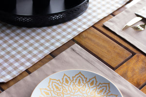 Moena Ensemble 7 Pièces Beige (6 Sous-Plats + Chemin)