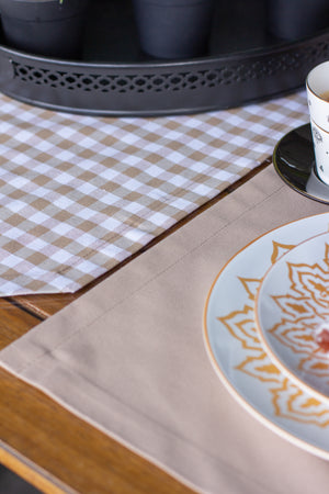 Moena Ensemble 7 Pièces Beige (6 Sous-Plats + Chemin)