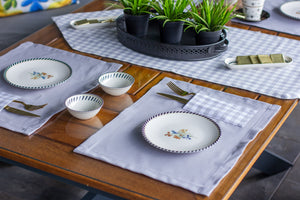 Moena Ensemble 7 Pièces Gris (6 Sous-Plats + Chemin)