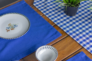 Moena Ensemble 7 Pièces Bleu (6 Sous-Plats + Chemin)