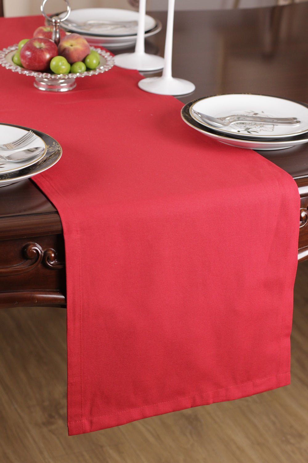 Chemin De Table Polycoton Rouge - 40x140 cm
