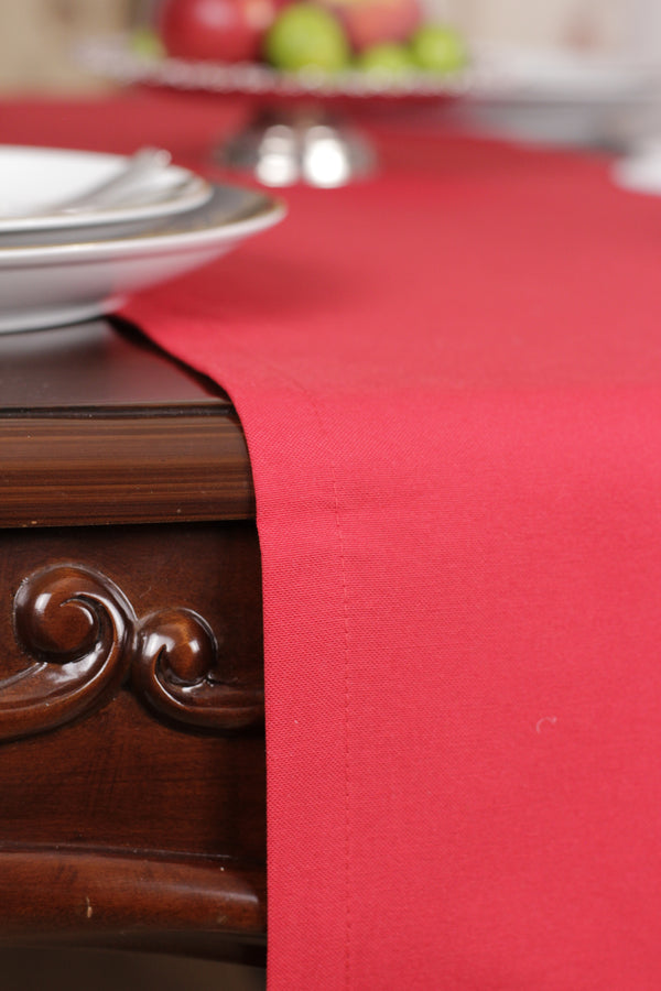 Chemin De Table Polycoton Rouge - 40x140 cm