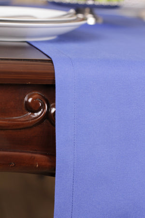 Chemin De Table Polycoton Bleu- 40x140 cm