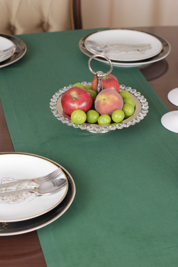Chemin De Table Polycoton Vert - 40x140 cm