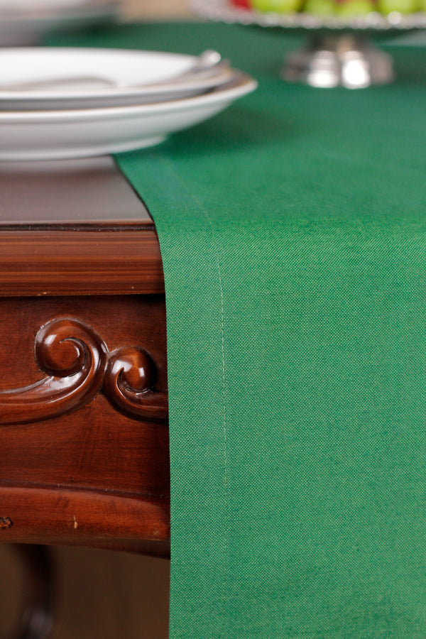 Chemin De Table Polycoton Vert - 40x140 cm