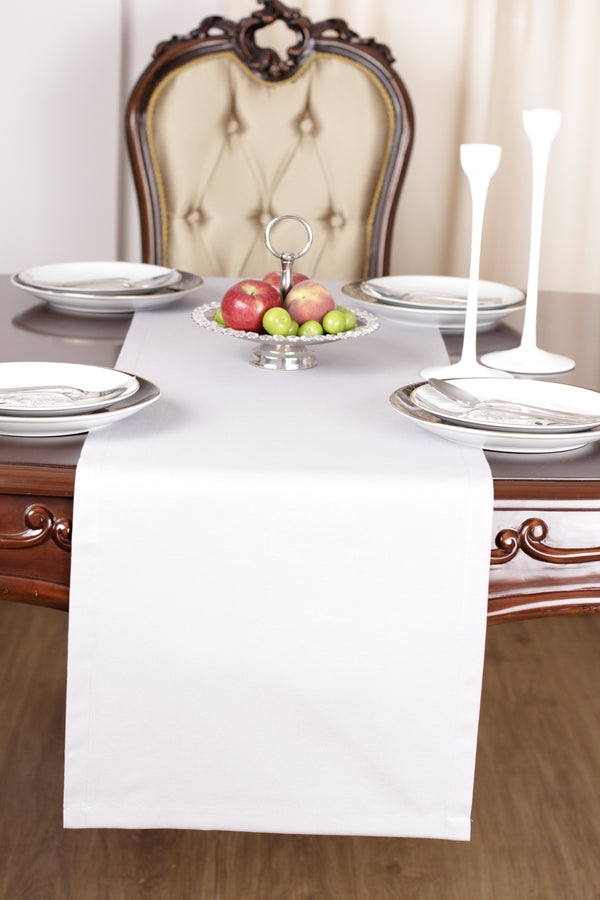 Chemin De Table Polycoton Gris - 40x140 cm