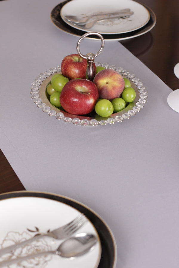 Chemin De Table Polycoton Gris - 40x140 cm