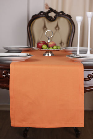 Chemin De Table Polycoton Orange - 40x140 cm