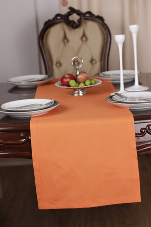 Chemin De Table Polycoton Orange - 40x140 cm