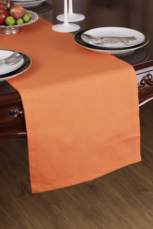 Chemin De Table Polycoton Orange - 40x140 cm