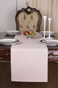 Chemin De Table Polycoton Rose- 40x140 cm