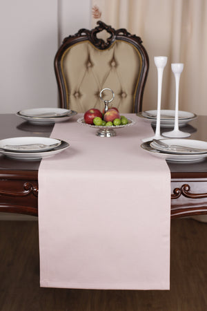 Chemin De Table Polycoton Rose- 40x140 cm