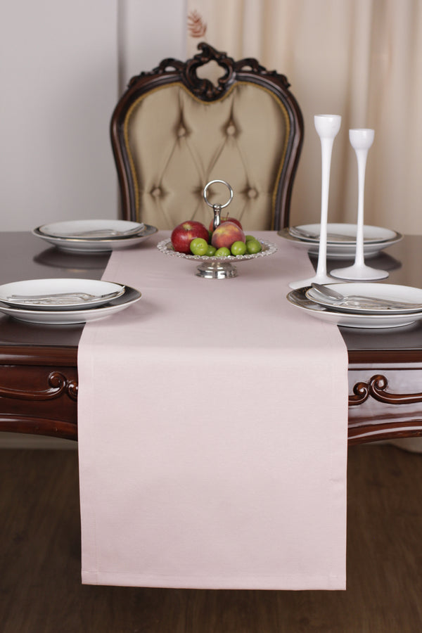 Chemin De Table Polycoton Rose- 40x140 cm