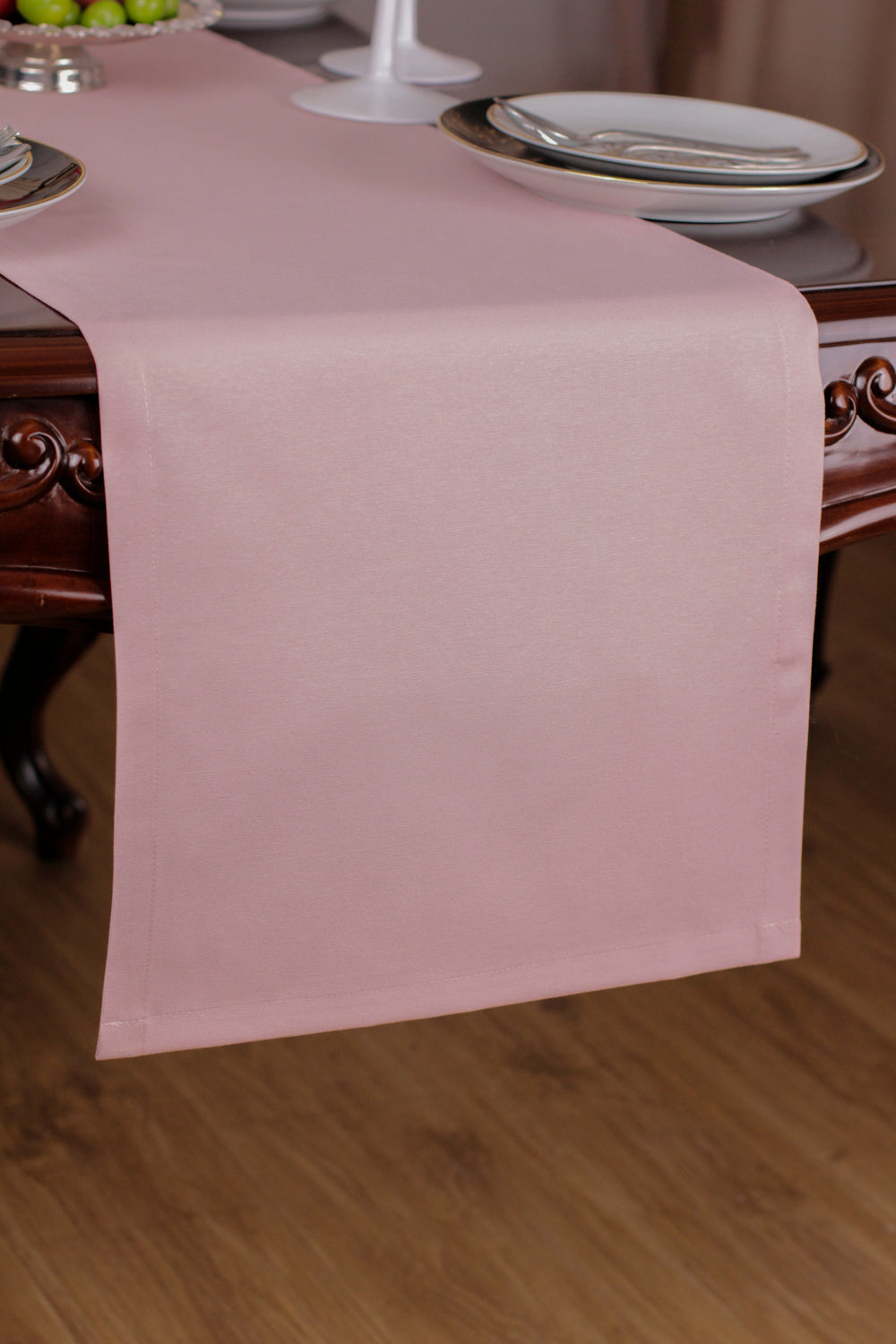 Chemin De Table Polycoton Rose- 40x140 cm