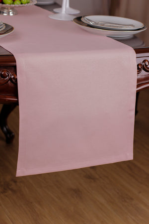 Chemin De Table Polycoton Rose- 40x140 cm