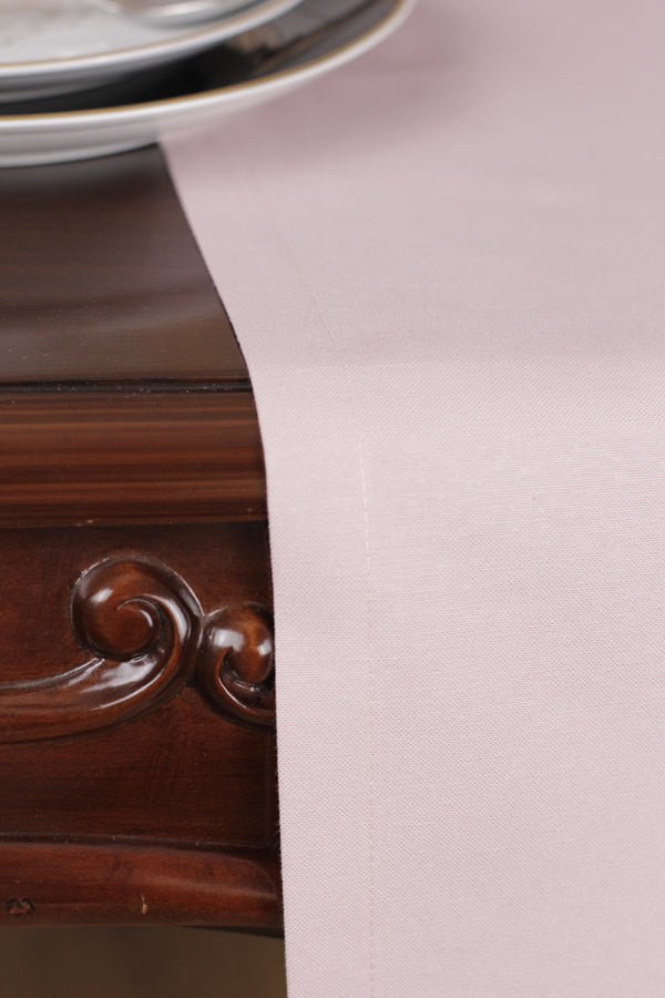 Chemin De Table Polycoton Rose- 40x140 cm