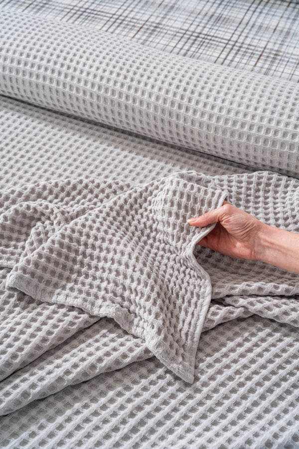 Ensemble de Draps En Coton Gris - 4 Pièces