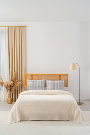 Ensemble de Draps En Coton Blanc Cassé - 4 Pièces