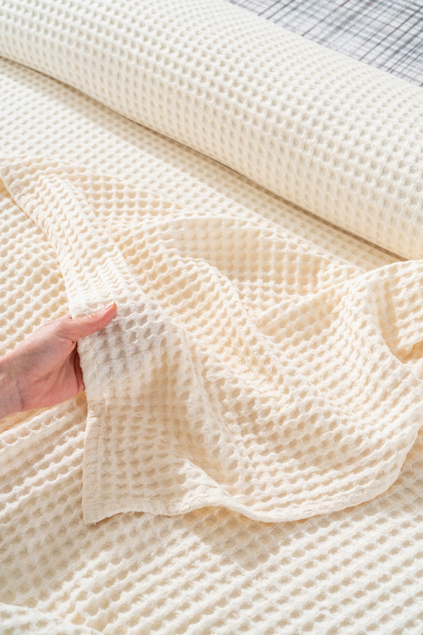 Ensemble de Draps En Coton Blanc Cassé - 4 Pièces