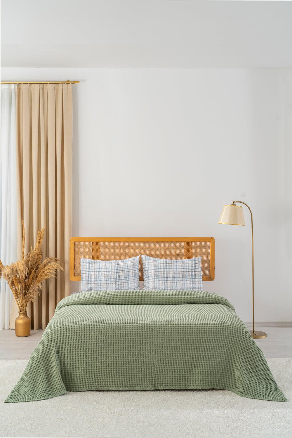 Ensemble de Draps En Coton Vert - 4 Pièces