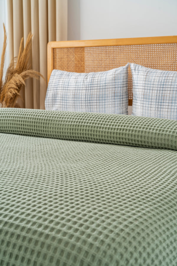 Ensemble de Draps En Coton Vert - 4 Pièces