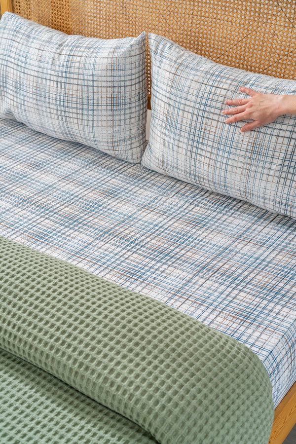 Ensemble de Draps En Coton Vert - 4 Pièces