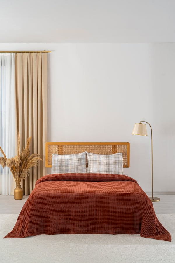 Ensemble de Draps En Coton Bordeaux - 4 Pièces